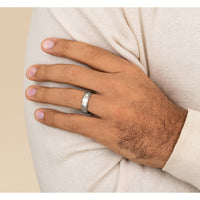 The Ezra Men's Wedding Band in 14K White Gold - 6.5mm Width by Benchmark