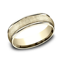 The Ezra Men's Wedding Band in 14K Yellow Gold - 6.5mm Width by Benchmark