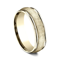 The Ezra Men's Wedding Band in 14K Yellow Gold - 6.5mm Width by Benchmark