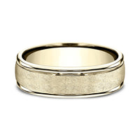 The Ezra Men's Wedding Band in 14K Yellow Gold - 6.5mm Width by Benchmark