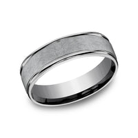 The Ezra Men's Wedding Band in Grey Tantalum - 6.5mm Width by Tantalum