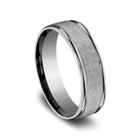 The Ezra Men's Wedding Band in Grey Tantalum - 6.5mm Width by Tantalum