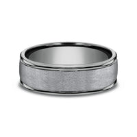 The Ezra Men's Wedding Band in Grey Tantalum - 6.5mm Width by Tantalum