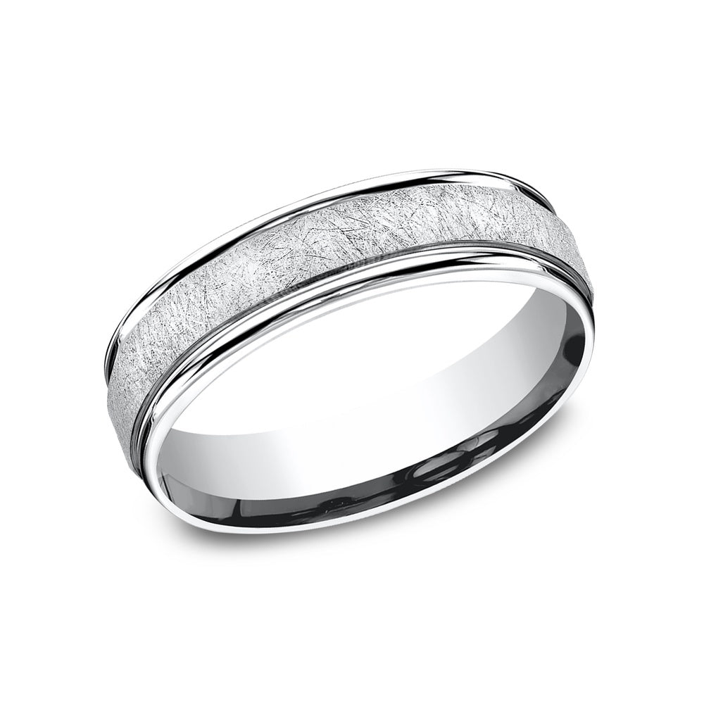 The Ezra Men's Wedding Band in White Cobalt - 6.5mm Width by Forge
