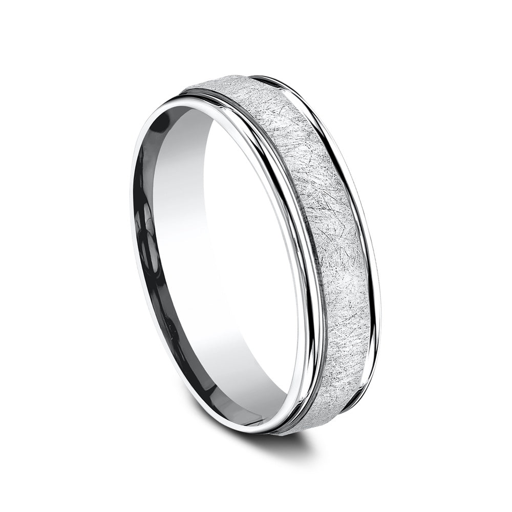 The Ezra Men's Wedding Band in White Cobalt - 6.5mm Width by Forge