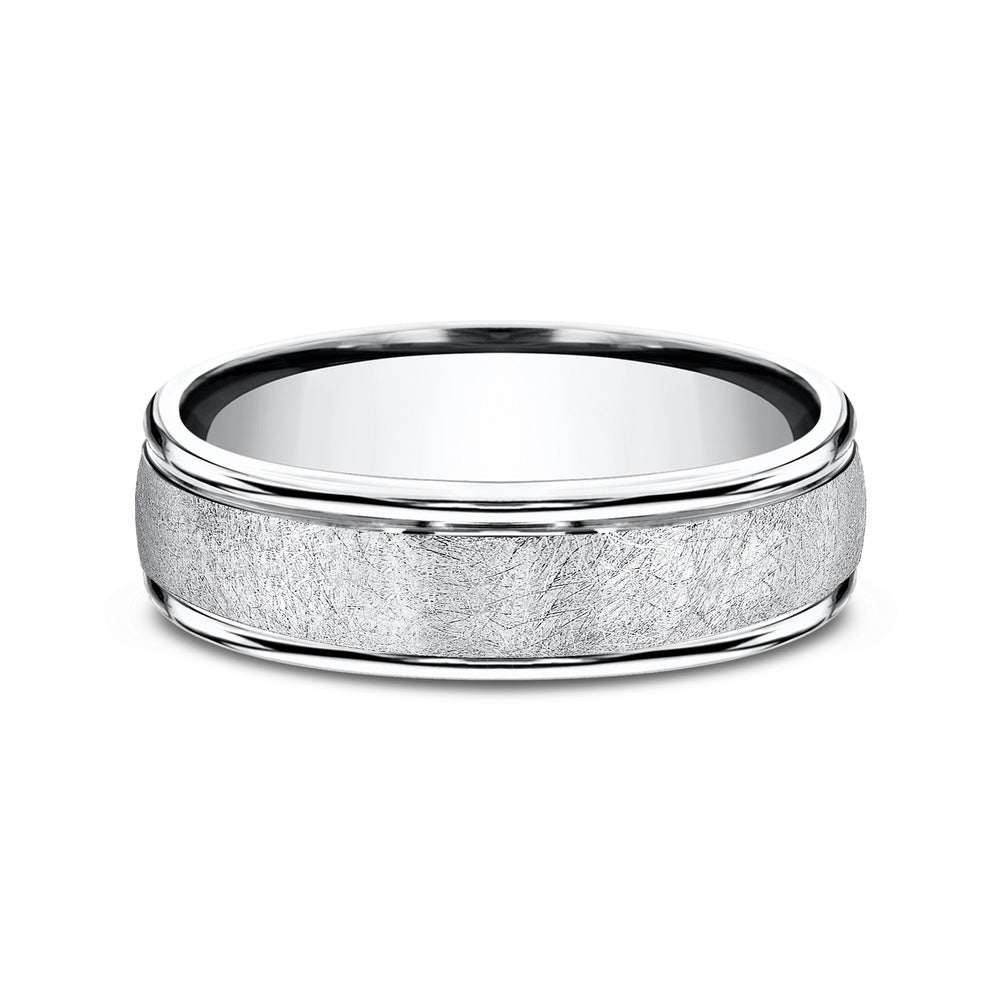 The Ezra Men's Wedding Band in White Cobalt - 6.5mm Width by Forge