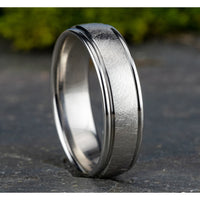 The Ezra Men's Wedding Band in White Cobalt - 6.5mm Width by Forge