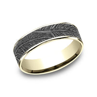 The Falcon Men's Wedding Band in 14K Yellow and White Gold - 6.5mm Width by Benchmark