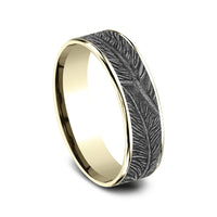 The Falcon Men's Wedding Band in 14K Yellow and White Gold - 6.5mm Width by Benchmark