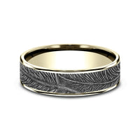 The Falcon Men's Wedding Band in 14K Yellow and White Gold - 6.5mm Width by Benchmark