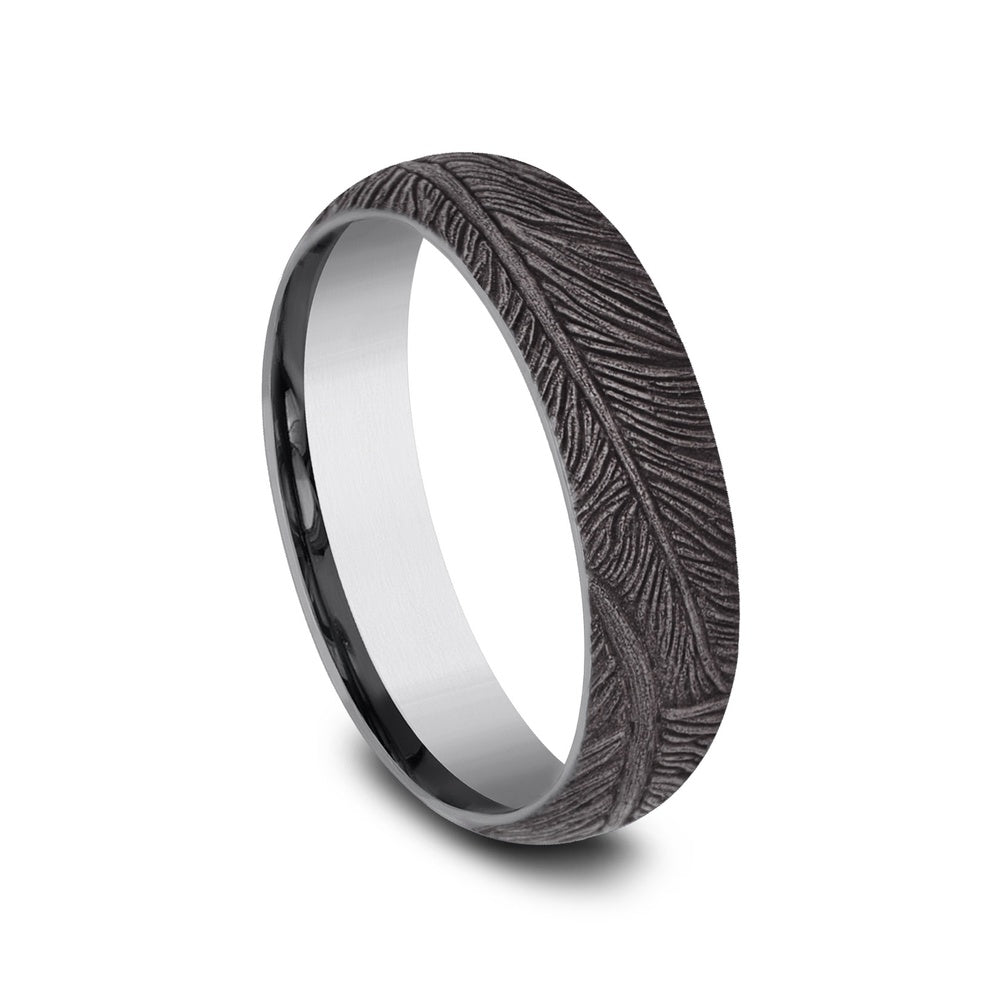 The Falcon Men's Wedding Band in Grey Tantalum - 6mm Width by Tantalum