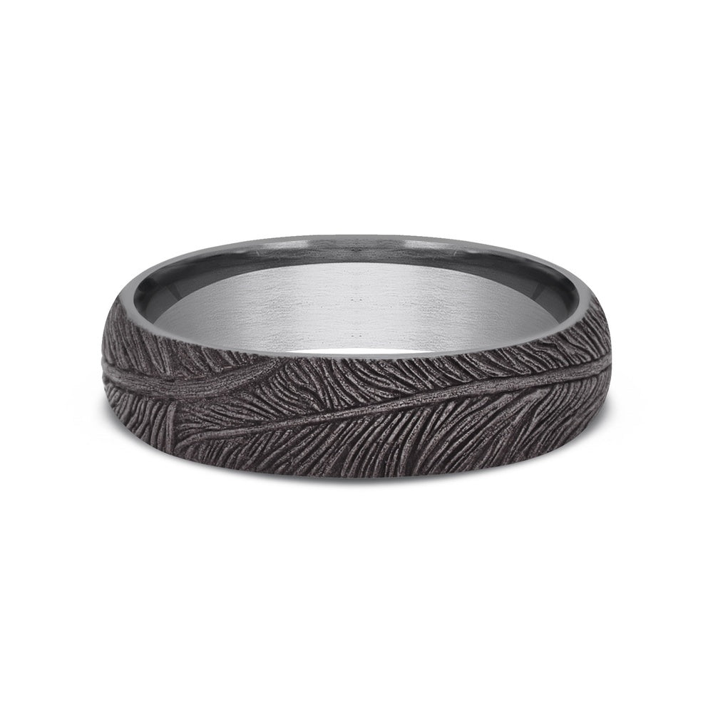The Falcon Men's Wedding Band in Grey Tantalum - 6mm Width by Tantalum