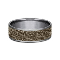 The Falcon Men's Wedding Band in Grey Tantalum and 14K Rose Gold - 7.5mm Width by Ammara Stone