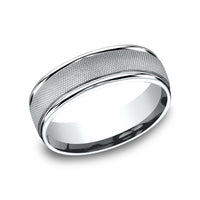 The Fiore Men's Wedding Band in 14K White Gold - 7mm Width by Benchmark