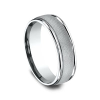 The Fiore Men's Wedding Band in 14K White Gold - 7mm Width by Benchmark