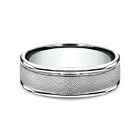 The Fiore Men's Wedding Band in 14K White Gold - 7mm Width by Benchmark
