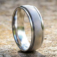 The Fiore Men's Wedding Band in 14K White Gold - 7mm Width by Benchmark