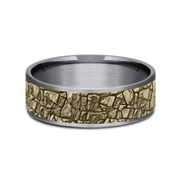 The Flagstone Men's Wedding Band in Grey Tantalum and 14K Yellow Gold - 7.5mm Width by Brook and Branch