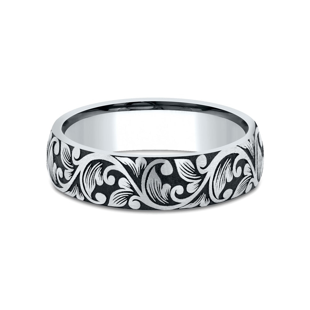 The Forum Men's Wedding Band in 14K White Gold - 6mm Width by Benchmark