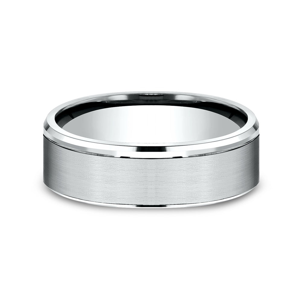 The Franklin Men's Wedding Band in 14K White Gold - 6.5mm Width by Benchmark