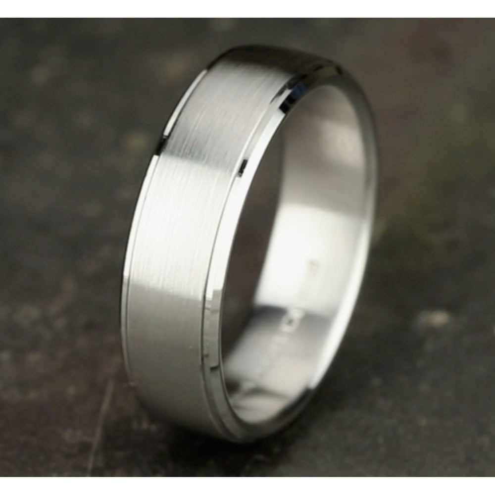 The Franklin Men's Wedding Band in 14K White Gold - 6.5mm Width by Benchmark