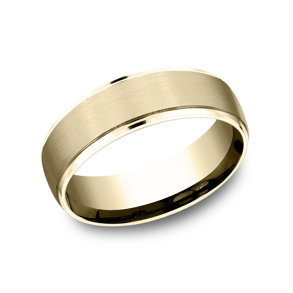 The Franklin Men's Wedding Band in 14K Yellow Gold - 6.5mm by Benchmark