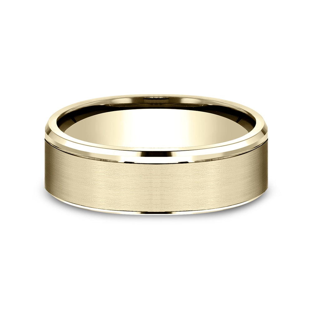 The Franklin Men's Wedding Band in 14K Yellow Gold - 6.5mm by Benchmark