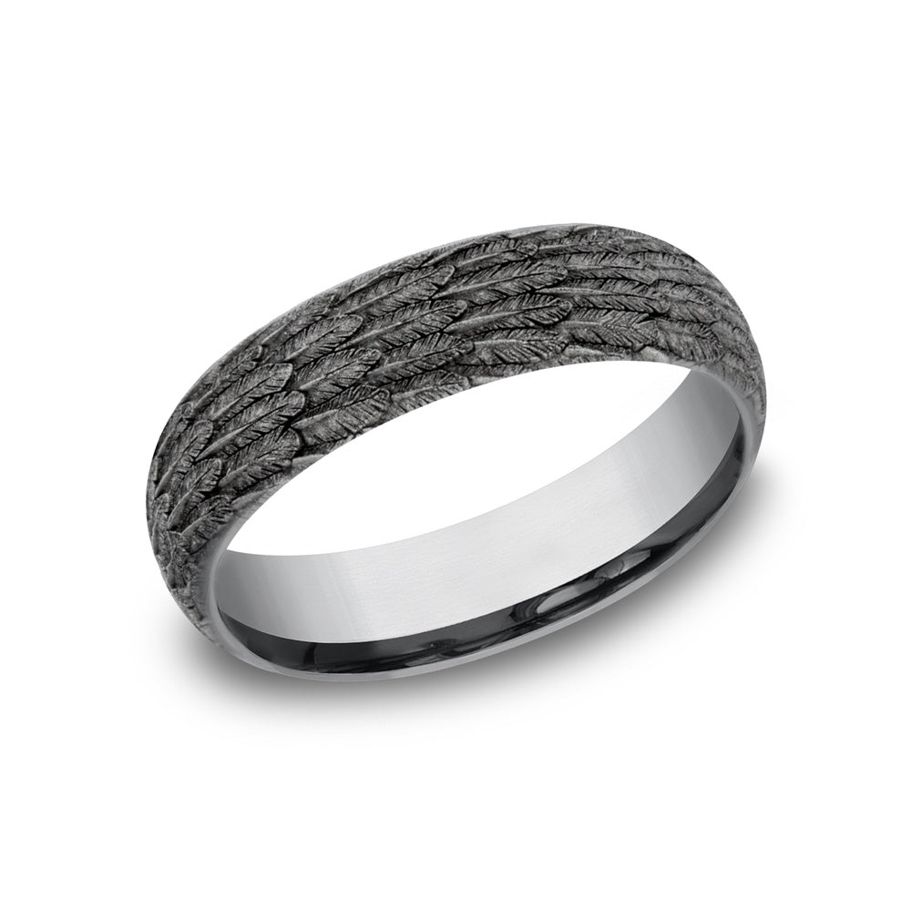 The Gabriel Men's Wedding Band in Grey Tantalum - 6mm Width by Tantalum