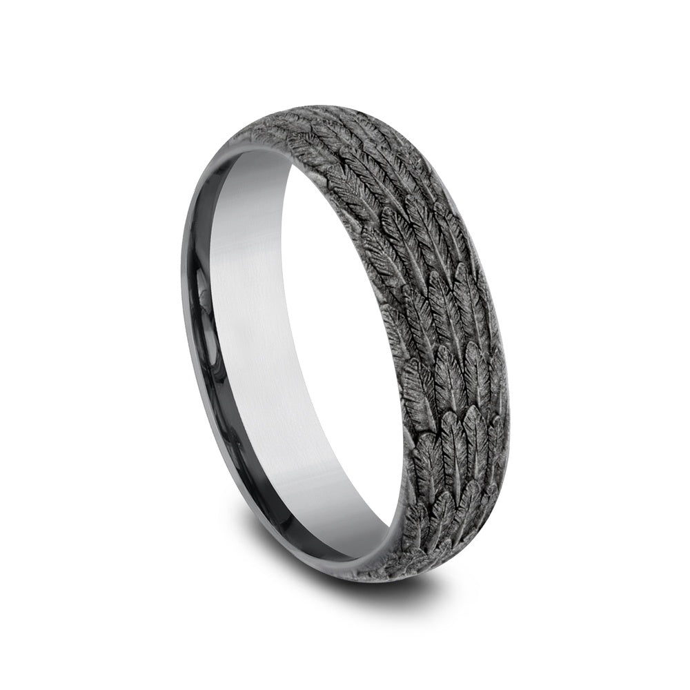 The Gabriel Men's Wedding Band in Grey Tantalum - 6mm Width by Tantalum