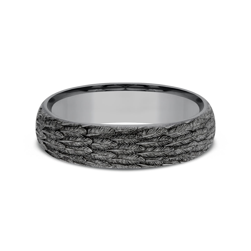 The Gabriel Men's Wedding Band in Grey Tantalum - 6mm Width by Tantalum