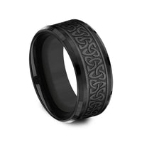 The Galway Men's Wedding Band in Black Titanium - 9mm Width by Forge