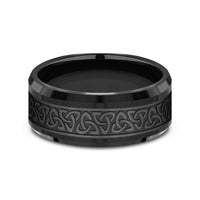 The Galway Men's Wedding Band in Black Titanium - 9mm Width by Forge