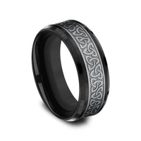 The Galway Men's Wedding Band in Grey Tantalum and Black Titanium - 8mm Width by Tantalum