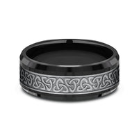 The Galway Men's Wedding Band in Grey Tantalum and Black Titanium - 8mm Width by Tantalum