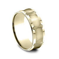 The Gauntlet Men's Wedding Band in 14K Yellow Gold - 7.5mm Width by Benchmark