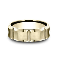 The Gauntlet Men's Wedding Band in 14K Yellow Gold - 7.5mm Width by Benchmark