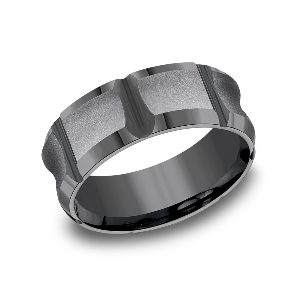 The Gauntlet Men's Wedding Band in Tantalum - 8mm Width by Tantalum