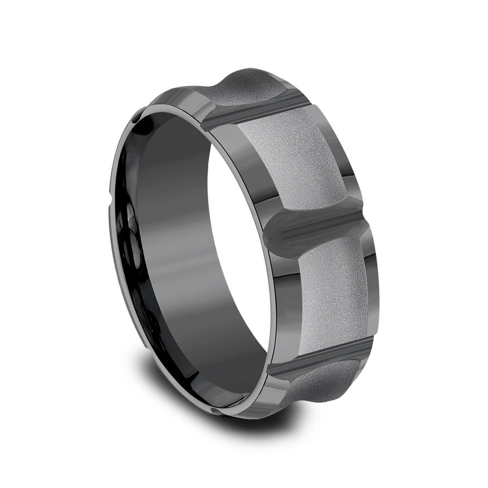 The Gauntlet Men's Wedding Band in Tantalum - 8mm Width by Tantalum