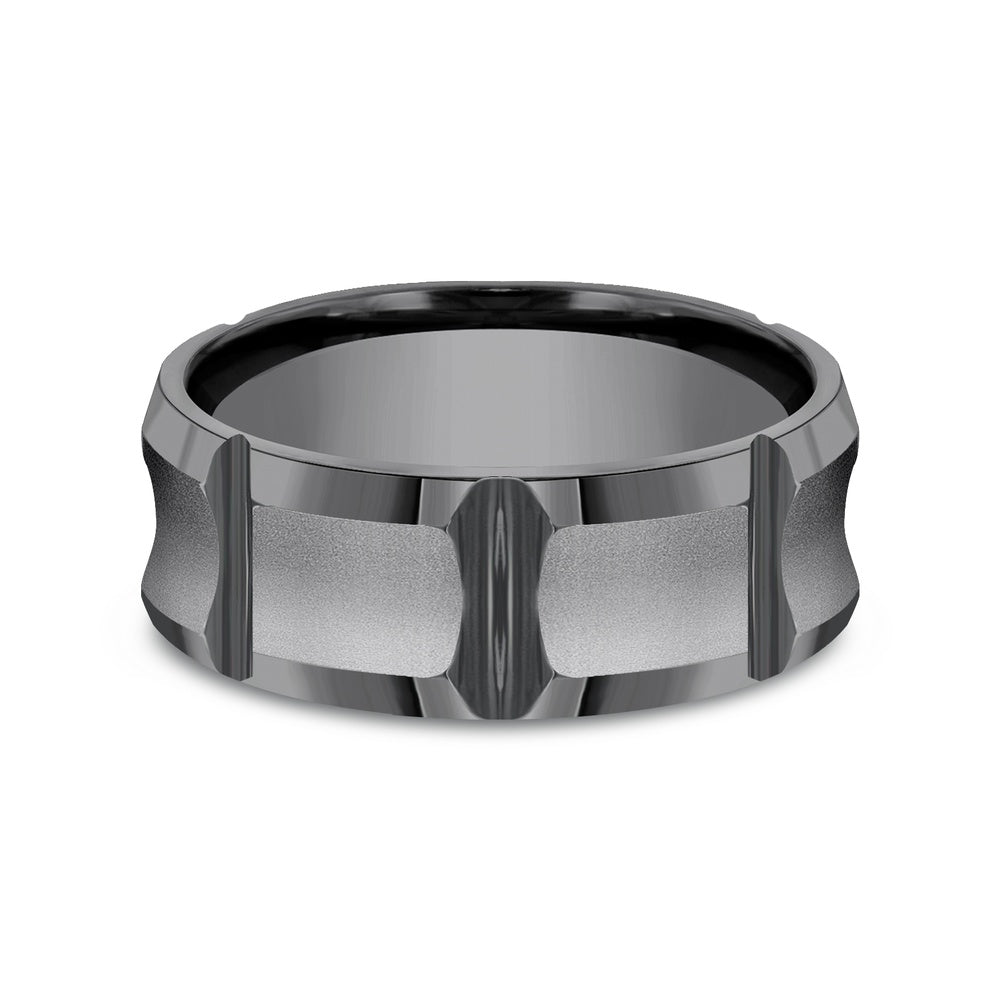 The Gauntlet Men's Wedding Band in Tantalum - 8mm Width by Tantalum