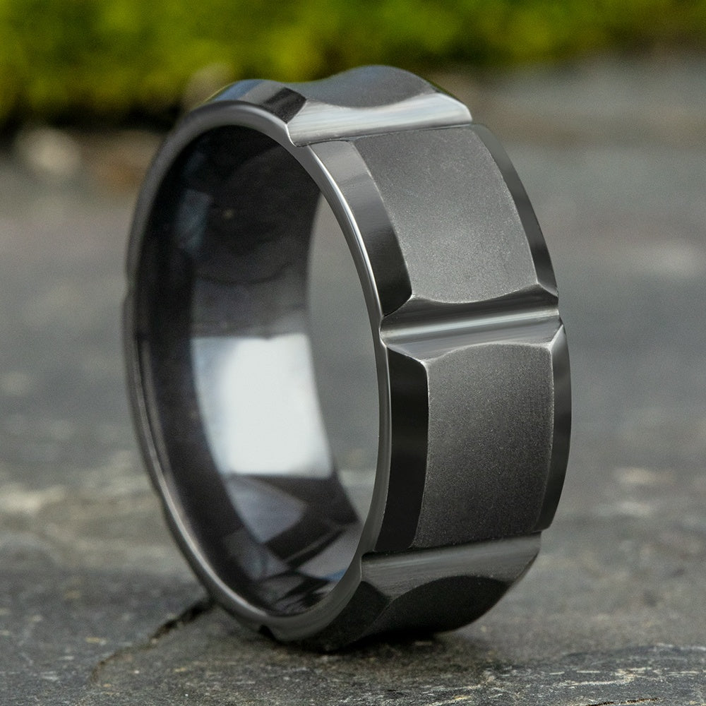 The Gauntlet Men's Wedding Band in Tantalum - 8mm Width by Tantalum