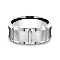 The Gauntlet Men's Wedding Band in White Cobalt - 9mm Width by Forge