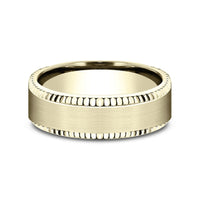 The General Men's Wedding Band in 14K Yellow Gold - 7mm Width by Benchmark