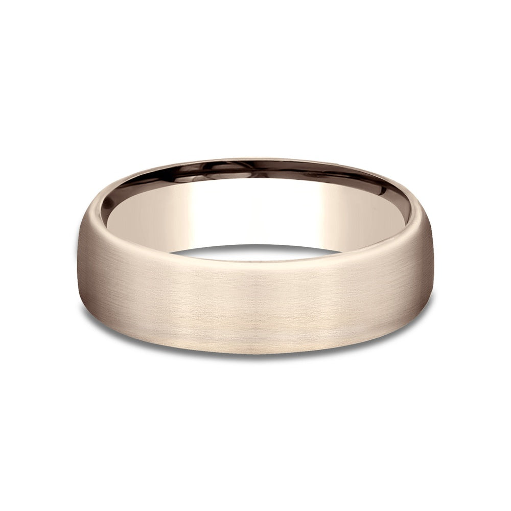 The Genesis Men's Wedding Band in 14K Rose Gold - 6.5mm Width by Benchmark