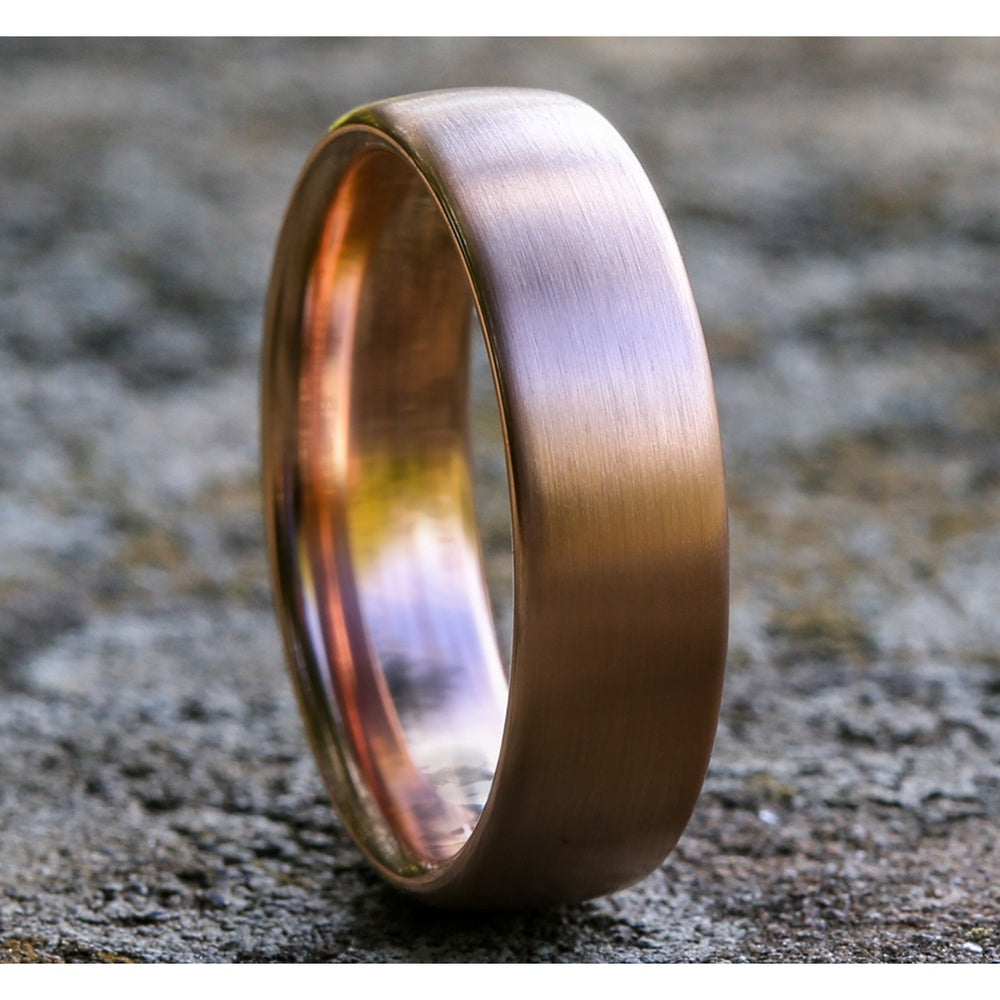 The Genesis Men's Wedding Band in 14K Rose Gold - 6.5mm Width by Benchmark