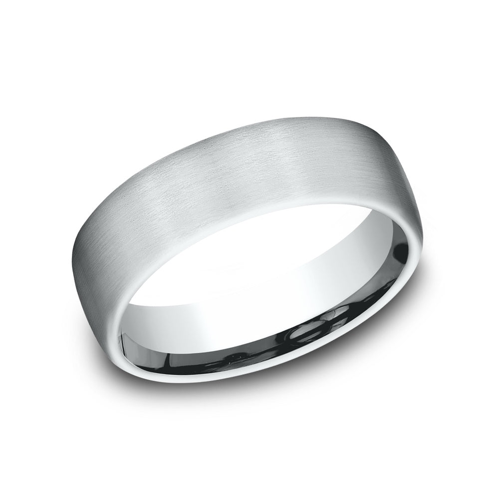 The Genesis Men's Wedding Band in 14K White Gold - 6.5mm Width by Benchmark