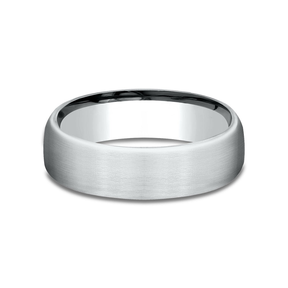 The Genesis Men's Wedding Band in 14K White Gold - 6.5mm Width by Benchmark