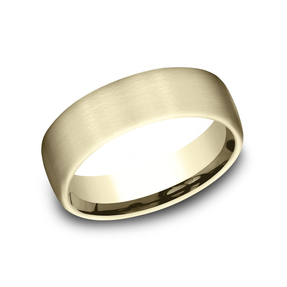 The Genesis Men's Wedding Band in 14K Yellow Gold - 6.5mm Width by Benchmark