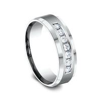 The Gentleman Men's Wedding Band in 14K White Gold - 7mm Width by Benchmark
