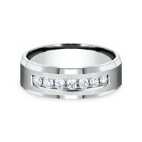 The Gentleman Men's Wedding Band in 14K White Gold - 7mm Width by Benchmark