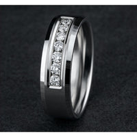 The Gentleman Men's Wedding Band in 14K White Gold - 7mm Width by Benchmark